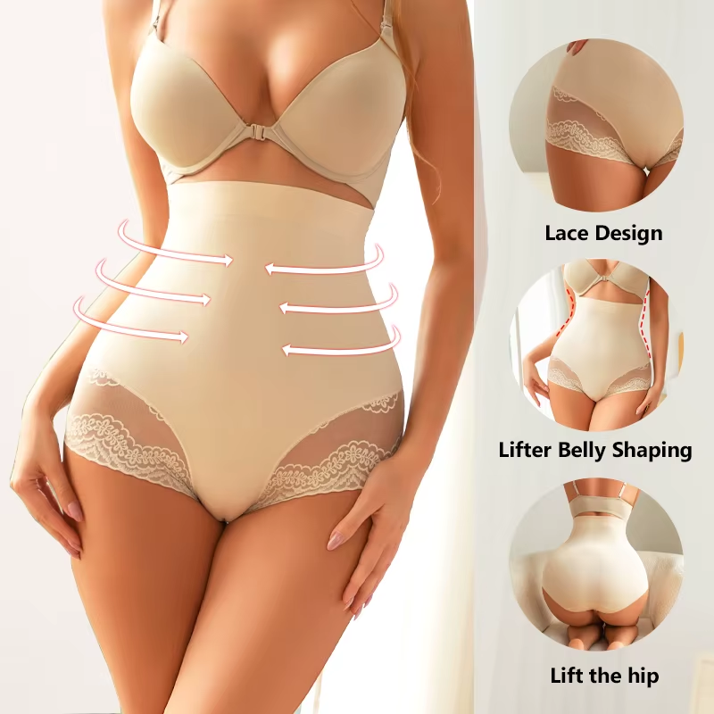 Women Seamless High Waist Trainer Panties Tummy Control Hip Butt Lifter Shapewear Female Lace Breathable Slimming Underwear XXL