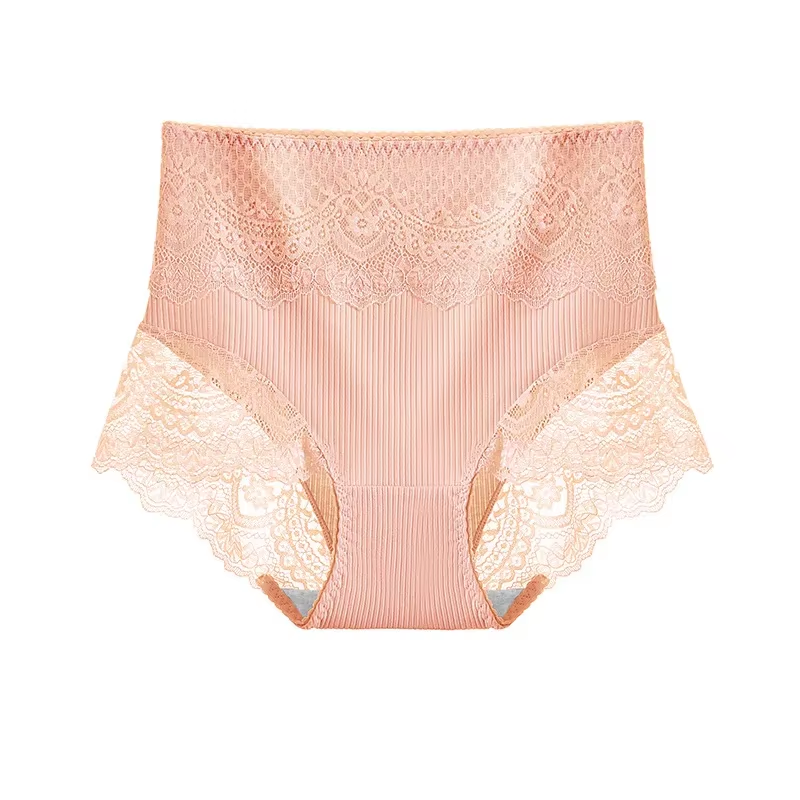 Women Cotton Underwear Panties High Waist Antibacterial Underwear Sexy Lace Seamless Women Briefs plus Size Ropa Para Mujer