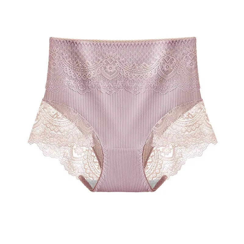 Women Cotton Underwear Panties High Waist Antibacterial Underwear Sexy Lace Seamless Women Briefs plus Size Ropa Para Mujer