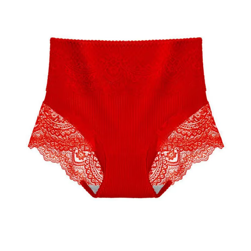 Women Cotton Underwear Panties High Waist Antibacterial Underwear Sexy Lace Seamless Women Briefs plus Size Ropa Para Mujer