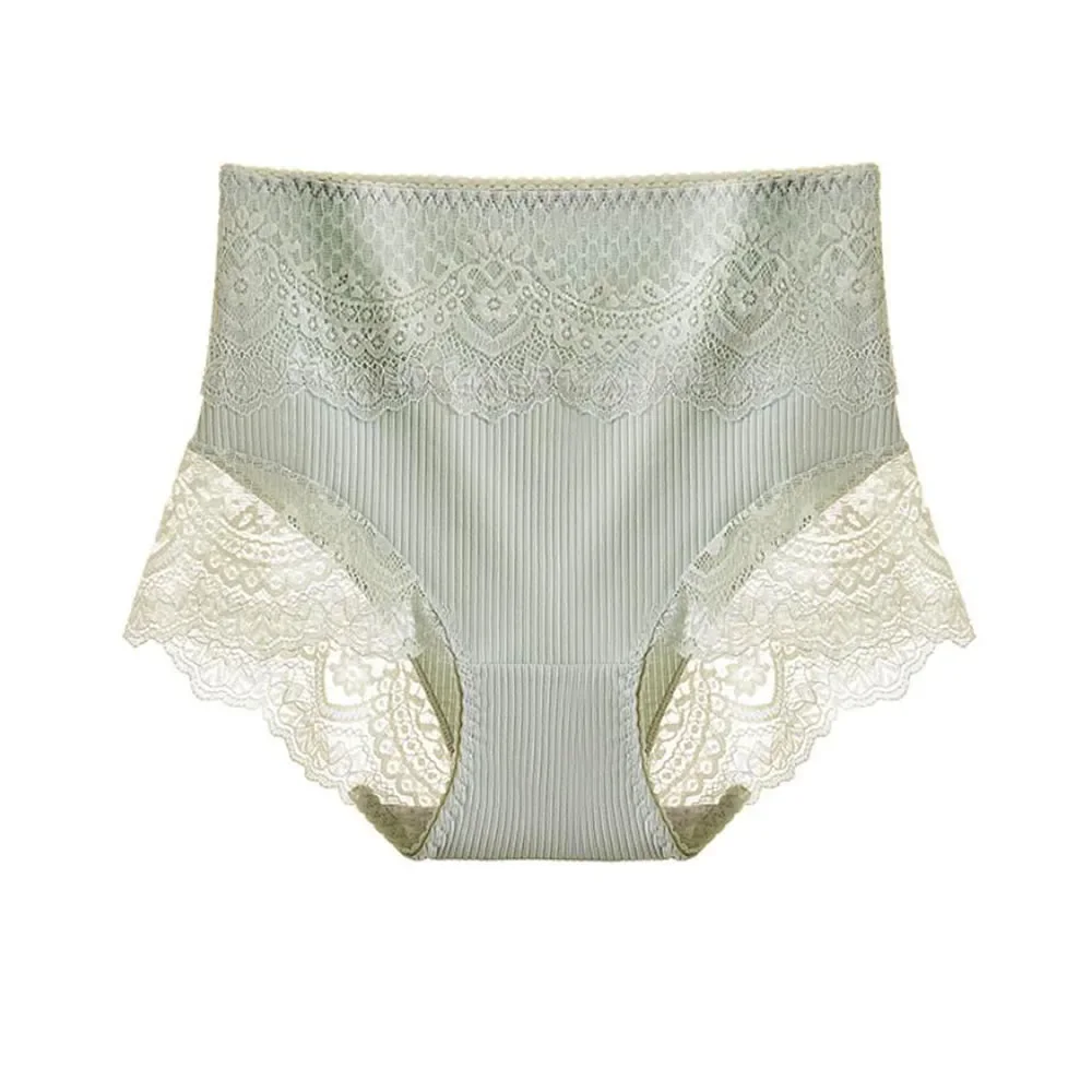 Women Cotton Underwear Panties High Waist Antibacterial Underwear Sexy Lace Seamless Women Briefs plus Size Ropa Para Mujer